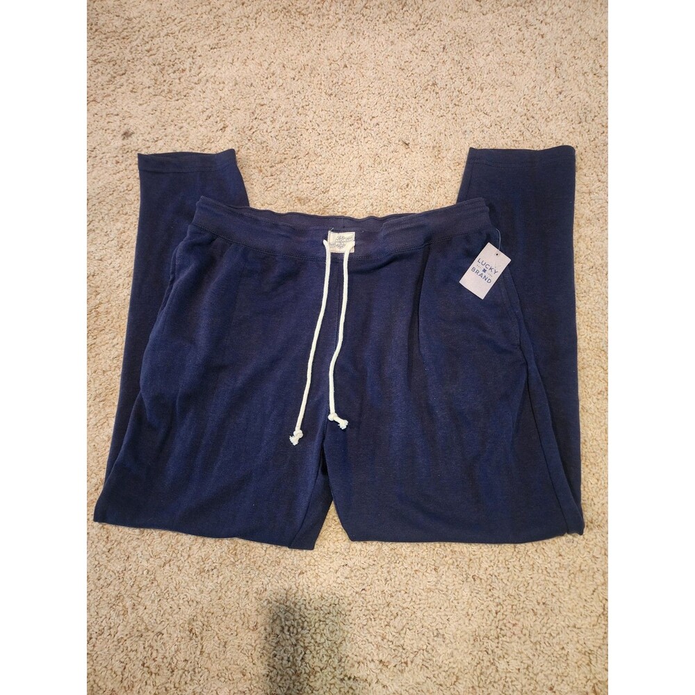 Lucky Brand Men Lounge Pants Navy Blue Drawstring Pajama Pants Size XL NWT
